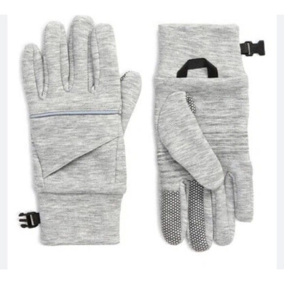 Zella 360 Reflective Grip Palm Running Tech Gloves In Light Gray Sz M/L New - Picture 1 of 6